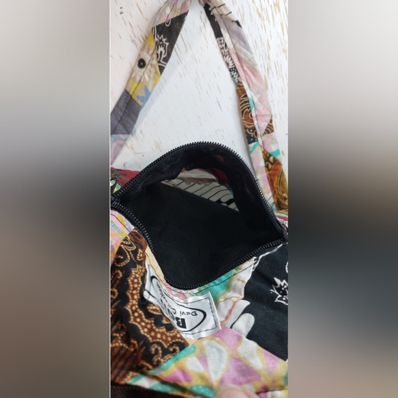 Boho Colorful Patchwork Crossbody Hippie Cotton Pouch Indie Tote Batik Hip Hop - Picture 5 of 8